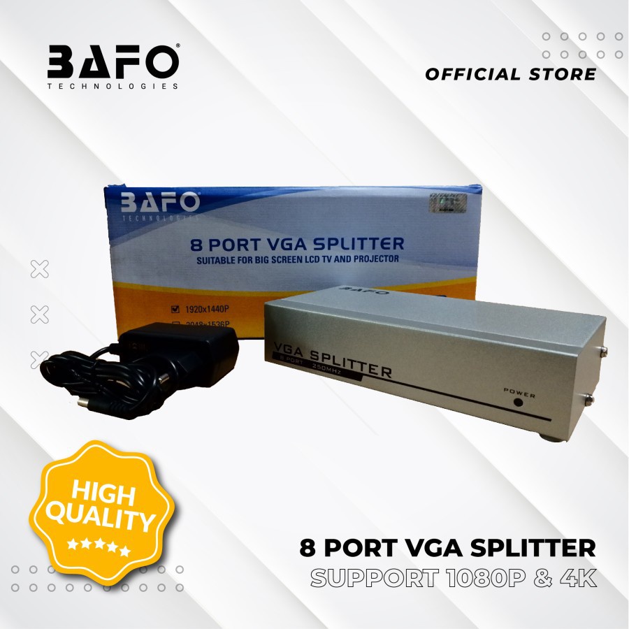 Spliter VGA 8 Port BAFO 250Mhz / Splitter 1-8