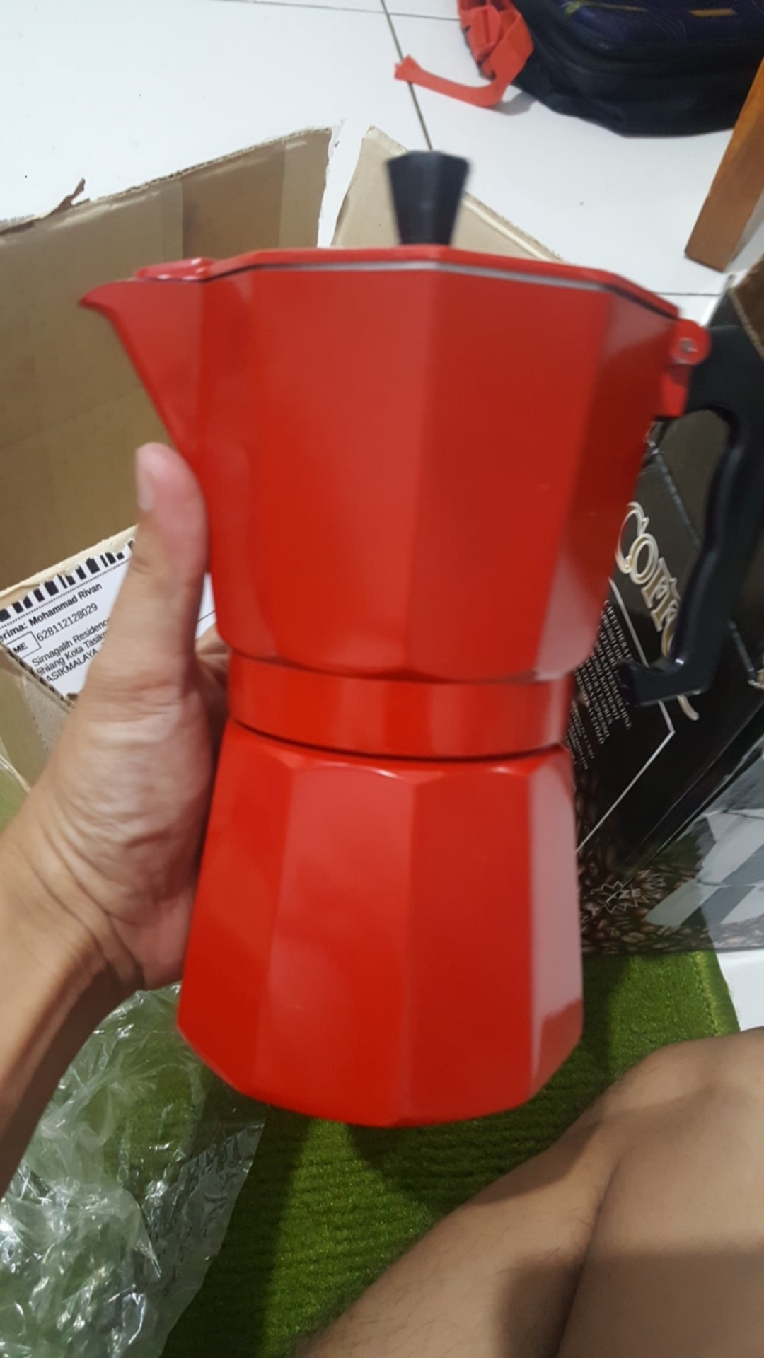 Mokapot 6 Cup Coffee Maker Merah Polos