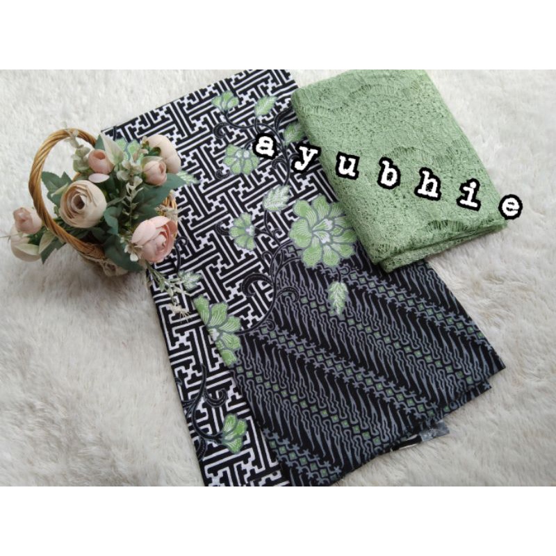 Kain Batik jarik katun seragaman bridemaids sage Green set brokat renda