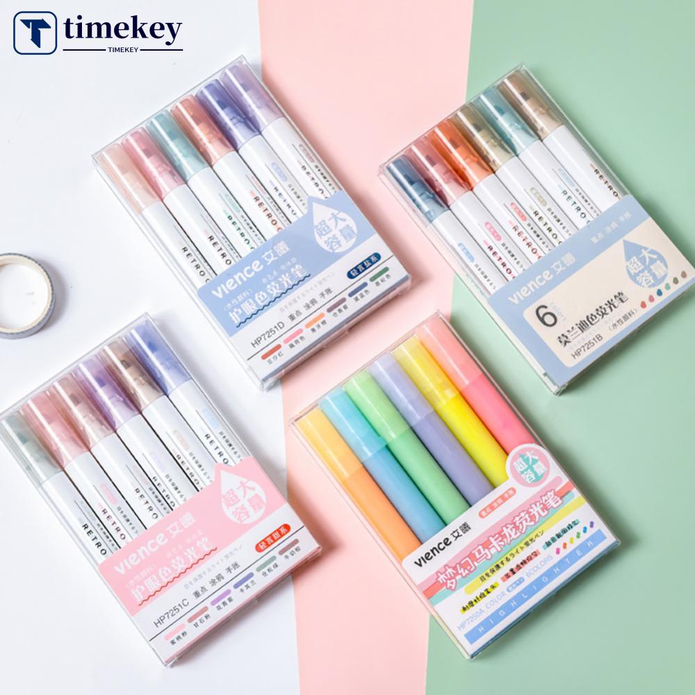 Timekey Spidol Highlighter 6 Warna Permen Pastel B3E8