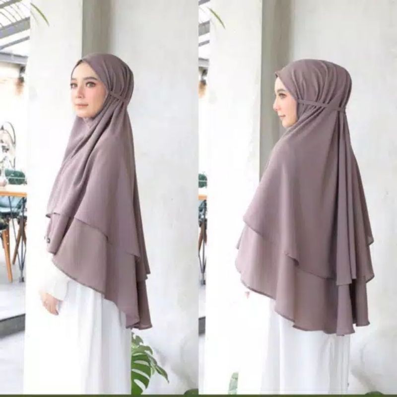 Bergo Jumbo 2 Layer Hijab syar'i Diamond Ceruty