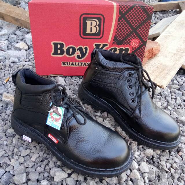 Sepatu sefty boots kulit asli kerja proyek nyaman dipakai