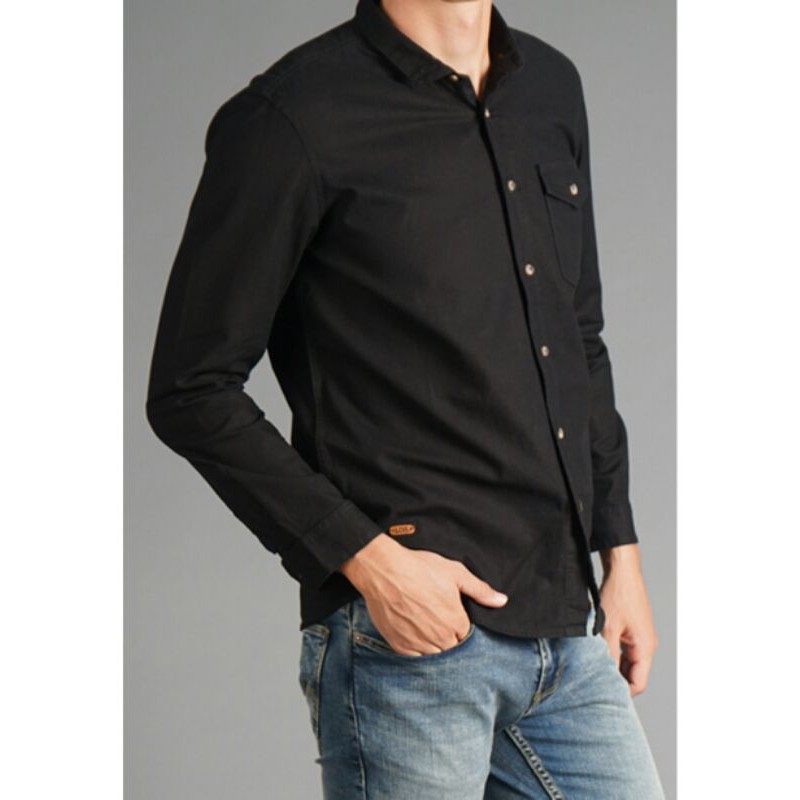 Kemeja Panjang Pria LOIS Original KLL032 hitam