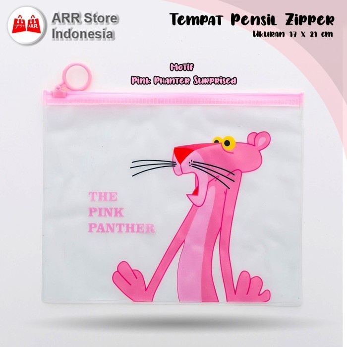 

Tempat Pensil Kosmetik Zipper Bag Pouch Transparan motif Surprised