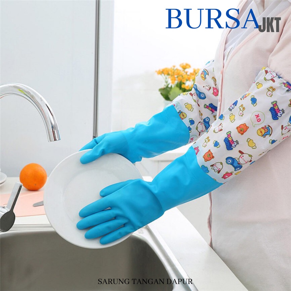 SARUNG TANGAN KARET LATEX DAPAT DICUCI WARNA BIRU DAN PINK