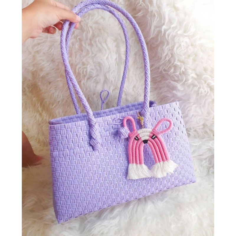 tas Anyam Jali Lilac Ungu