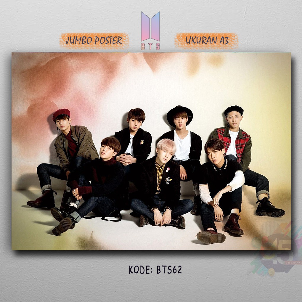 Foto Full Member Grup BTS Korea Selatan Wall Decor Artis BANGTAN Hiasan Dinding Bahan Kayu MDF K-POP