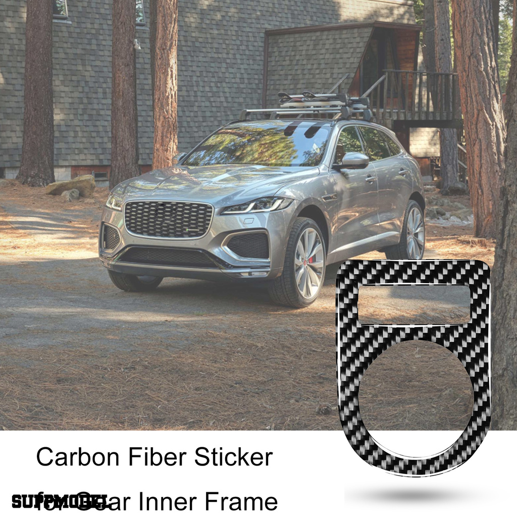Smodel Sticker Dekorasi Frame Shifter Mobil Jaguar F-Pace X761 Universal Bahan Serat Karbon Tahan Lama