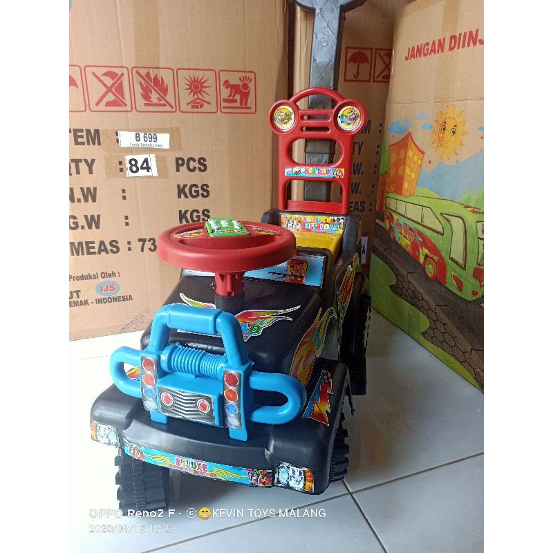 mainan anak mobil dorong musik BSD 500 hitam / mainan mobil mobilan bisa di naiki ada musiknya