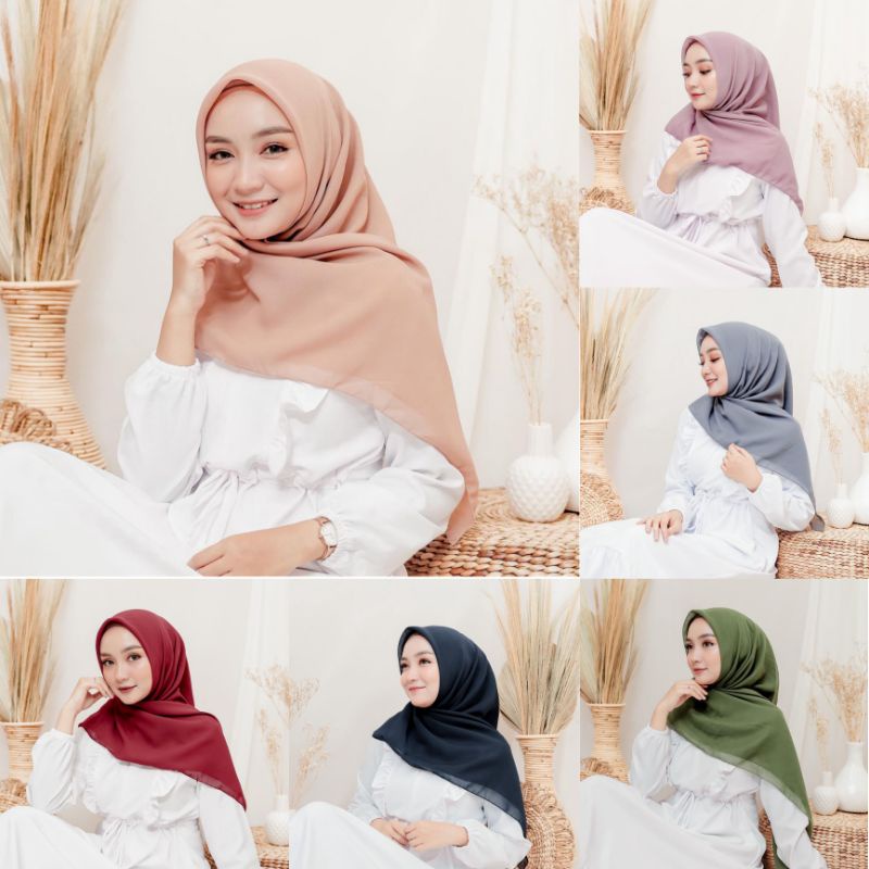 hijab bella square / hijab segi empat / hijab pollycotton / kerudung segi empat / jilbab segi empat