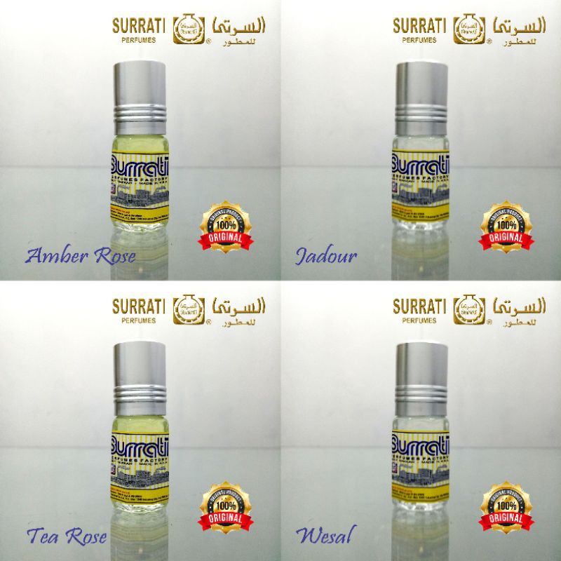 Surrati Parfum Original 3ml Musk al Tahara / Ameer al Oud / Black Oud / Musk Bahry / White Musk / Musky Rose