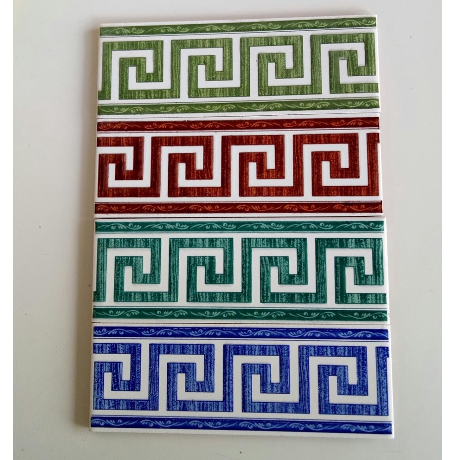List Keramik 20cm Motif Garis Zigzag / Lis / Listello
