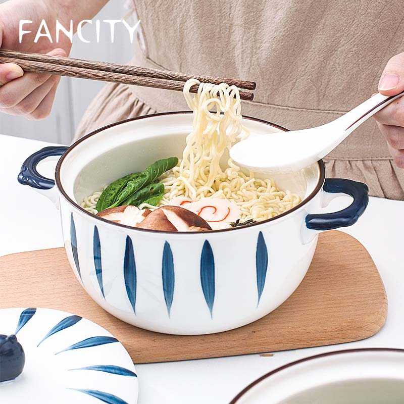 FANCITY Mangkok Keramik Bowl Japanese Style Model Stripe - TY-745