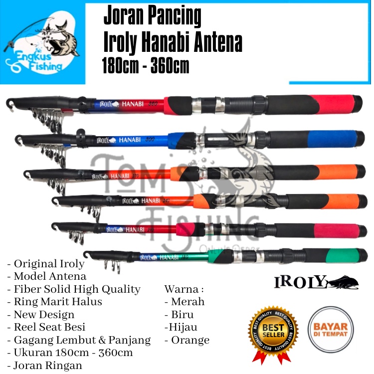 Joran Pancing Pancing Antena Iroly Hanabi (210cm- 300cm) New Design Murah - Engkus Fishing