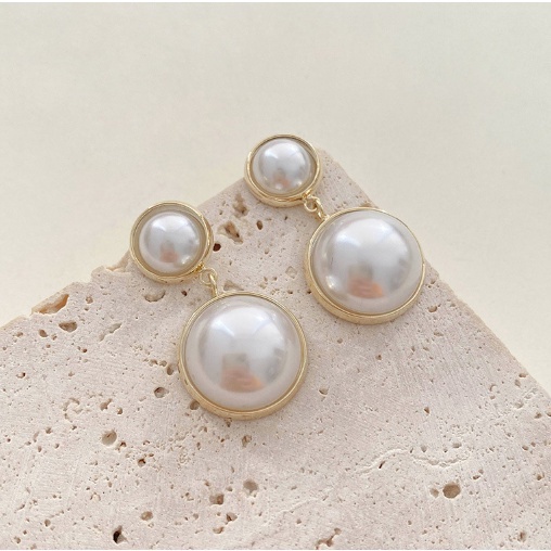 ANTING KOREA RETRO PEARL ANTING TITANIUM TUSUK ANTI KARAT GIWANG ELEGANT AKSESORIS WANITA FASHION IMPORT ANT44