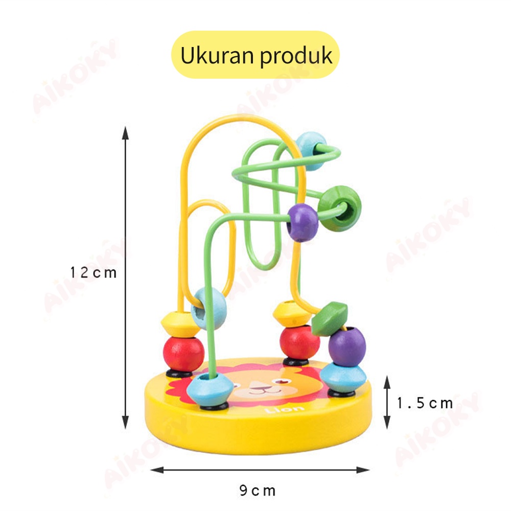 Aikoky Mainan Edukasi Jalur Kawat/Mini Round Beads/Mainan Manik-Manik Mini