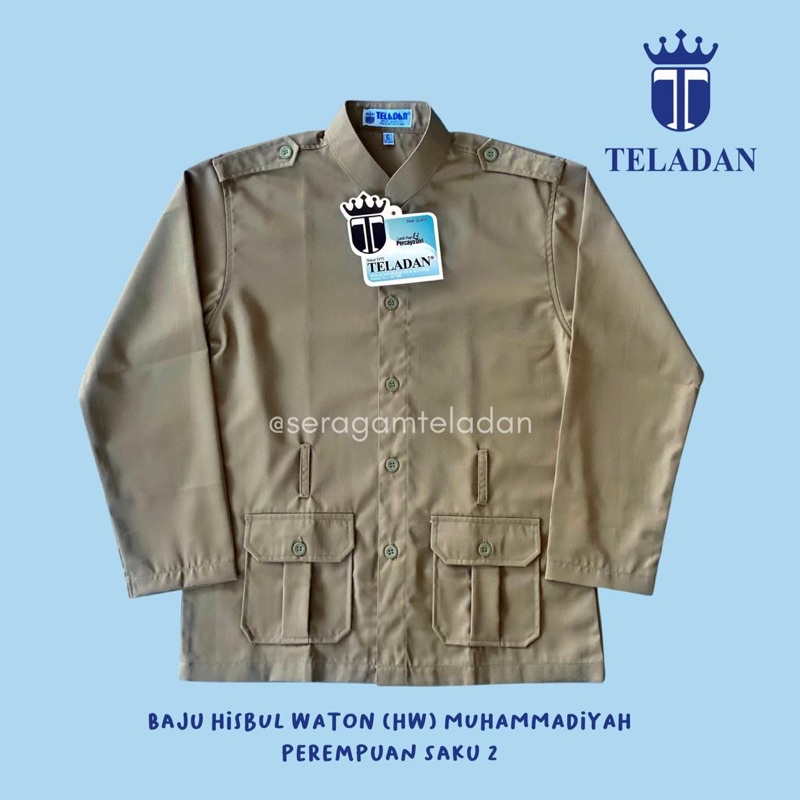 Hem Hisbul Waton (HW) Muhammadiyah Perempuan Saku 2 Lengan Panjang
