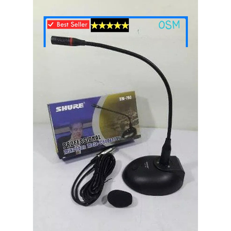 Shure condenser condesor mic meja mikrophone table podium microphone pro audio sound sistem vokal vocal mik profesional panggung dj studio meeting rapat pengeras suara  suara bagus, jernih dan bersih 1bh microphone 1bh kabel 5-7meter 1bh busa Suara bagus,