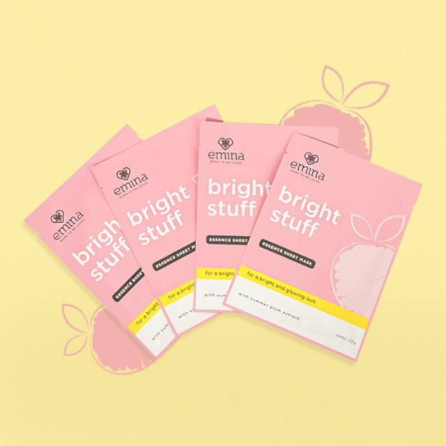 Download Emina Bright Stuff Mask Sheet Masker Wajah Pemutih Pencerah Face Mask Shopee Indonesia PSD Mockup Templates
