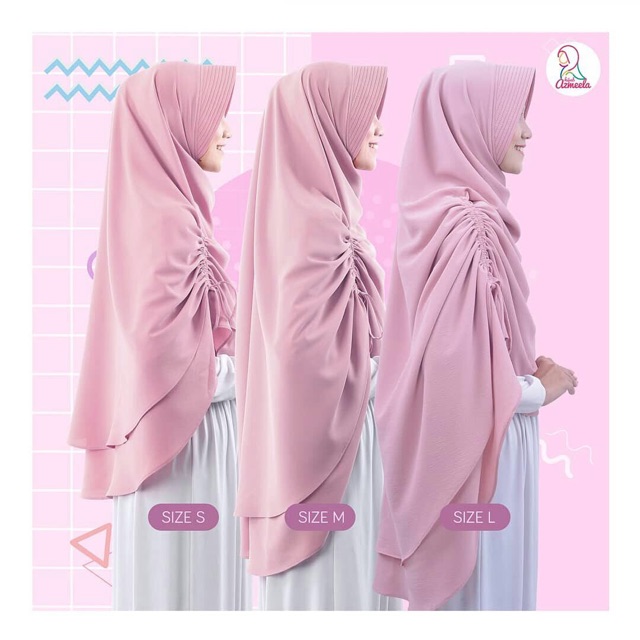 Khimar Larissa by Azmeela - hijab serut layer pet antem