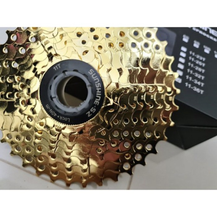 Sproket cassette sepeda Sunshine gold 9speed 11-36T