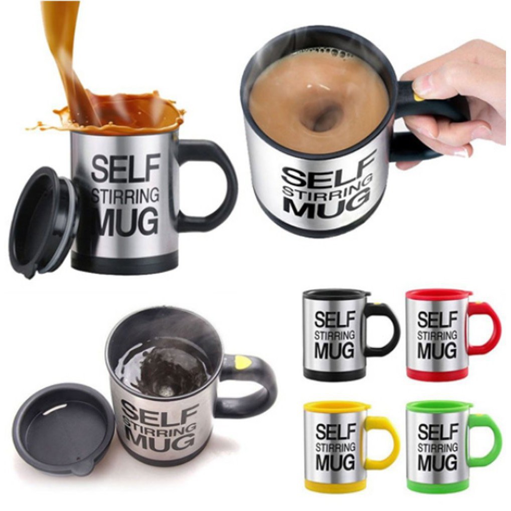 Gelas Mug Self Stirring Stainless Steel Coffee | Shopee Indonesia