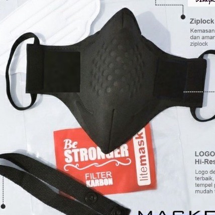 MASKER LIFEMASK TNI POLRI FILTER N95 KARBON AKTIF PREMIUM