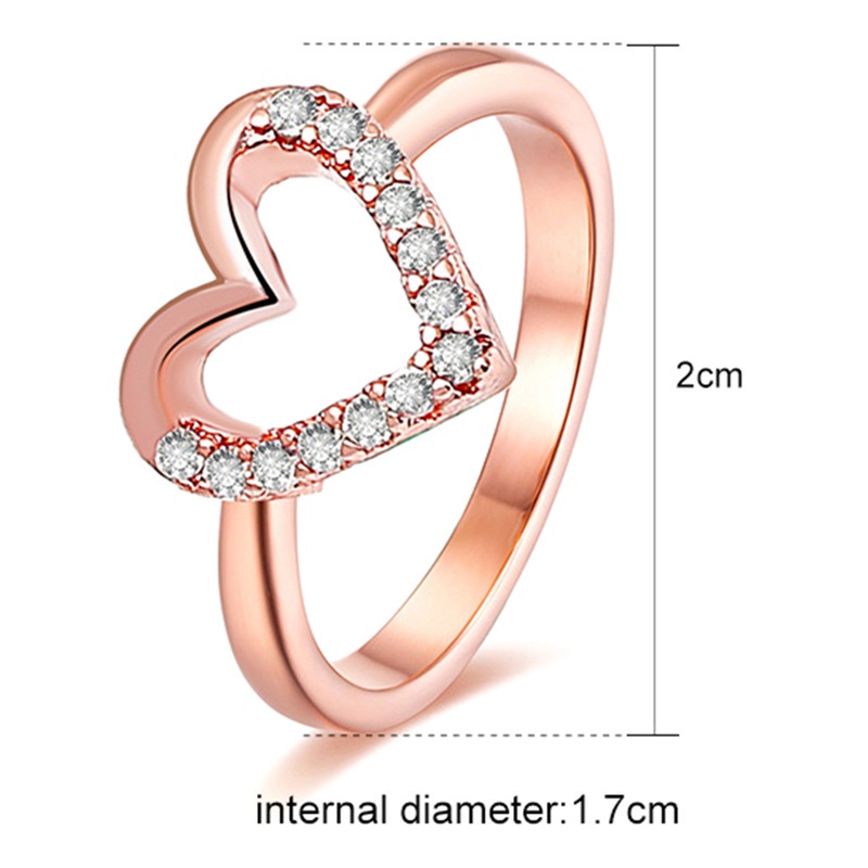 Fancyqube Cincin Sterling Silver 925 Bentuk Hati Hollow Hias Zircon Untuk Wanita