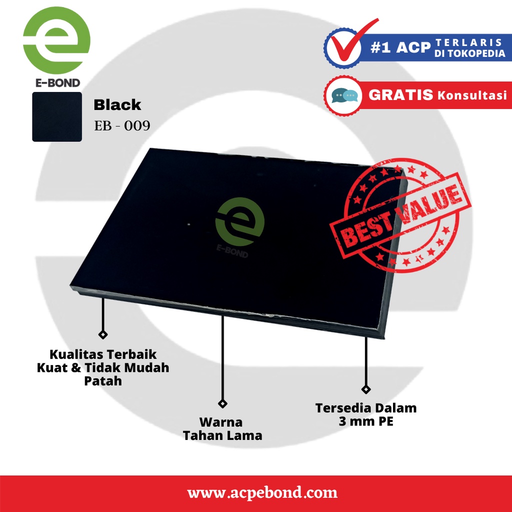 ACP EBOND - Aluminium Composite Panel 3mm - Black