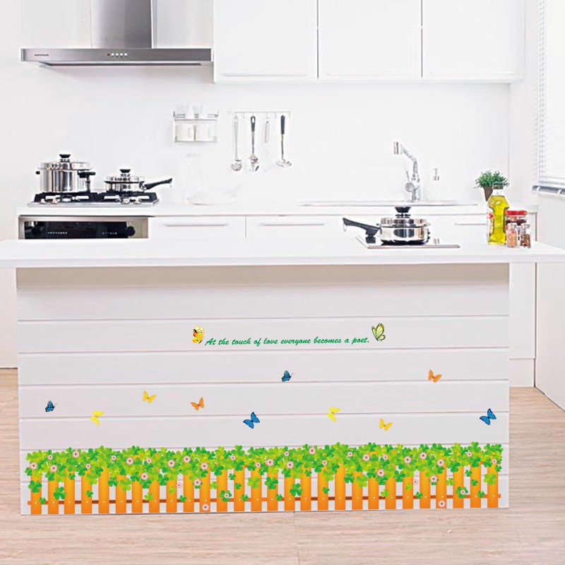 RELIZA WALL STICKER PAGAR RUMPUT HIJAU GREEN GRASS GARDEN STIKER DINDING SK7018