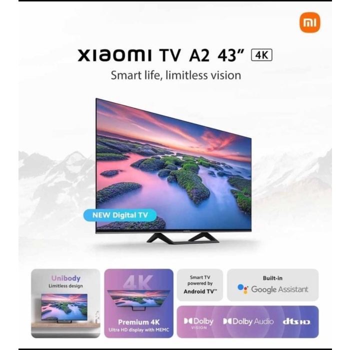 Xiaomi Mi TV A2 32&quot; 43&quot; 55&quot; / 32 HD 43 FHD 43 55 UHD 4K Inch Dolby Android SmartTV Garansi Resmi