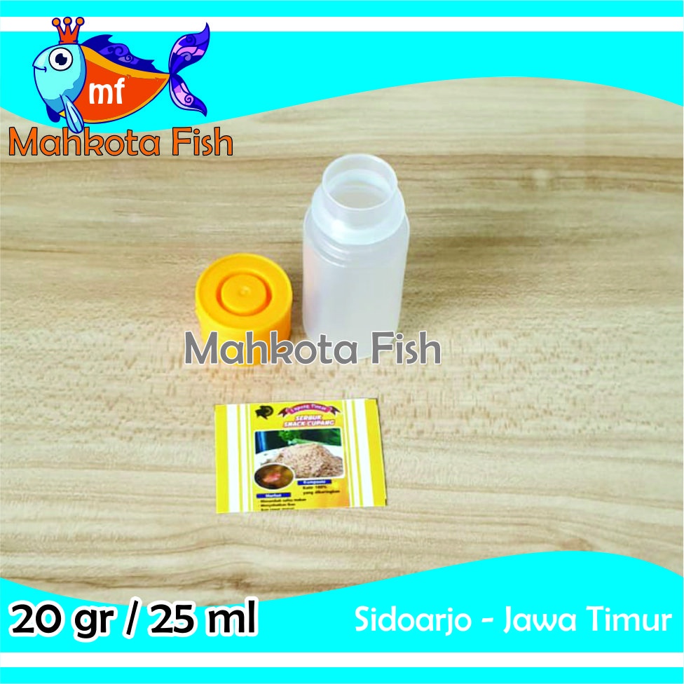 Botol Snack Cupang | Botol Repack 20 gr / 25 ml Snack Cupang | Snack Cupang