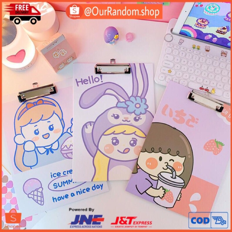 Papan jalan / Papan Ujian Motif Cute Girl A4 PREMIUM - OurRandomshop