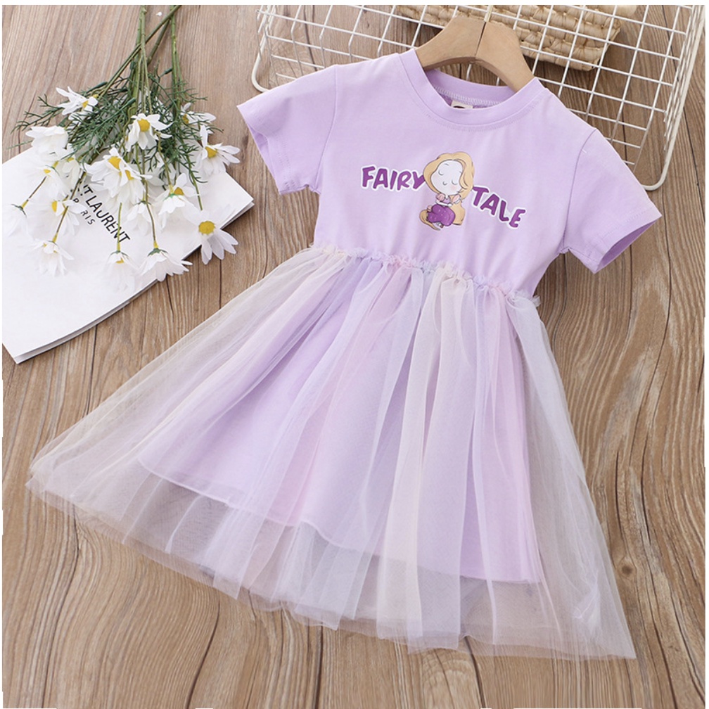 babyfit baju anak perempuan dress tutu dengan lengan pendek import cy-730r