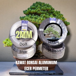 kawat bonsai alumunium SILVER, DOFF, HITAM,MAROON 2mm ecer per meter