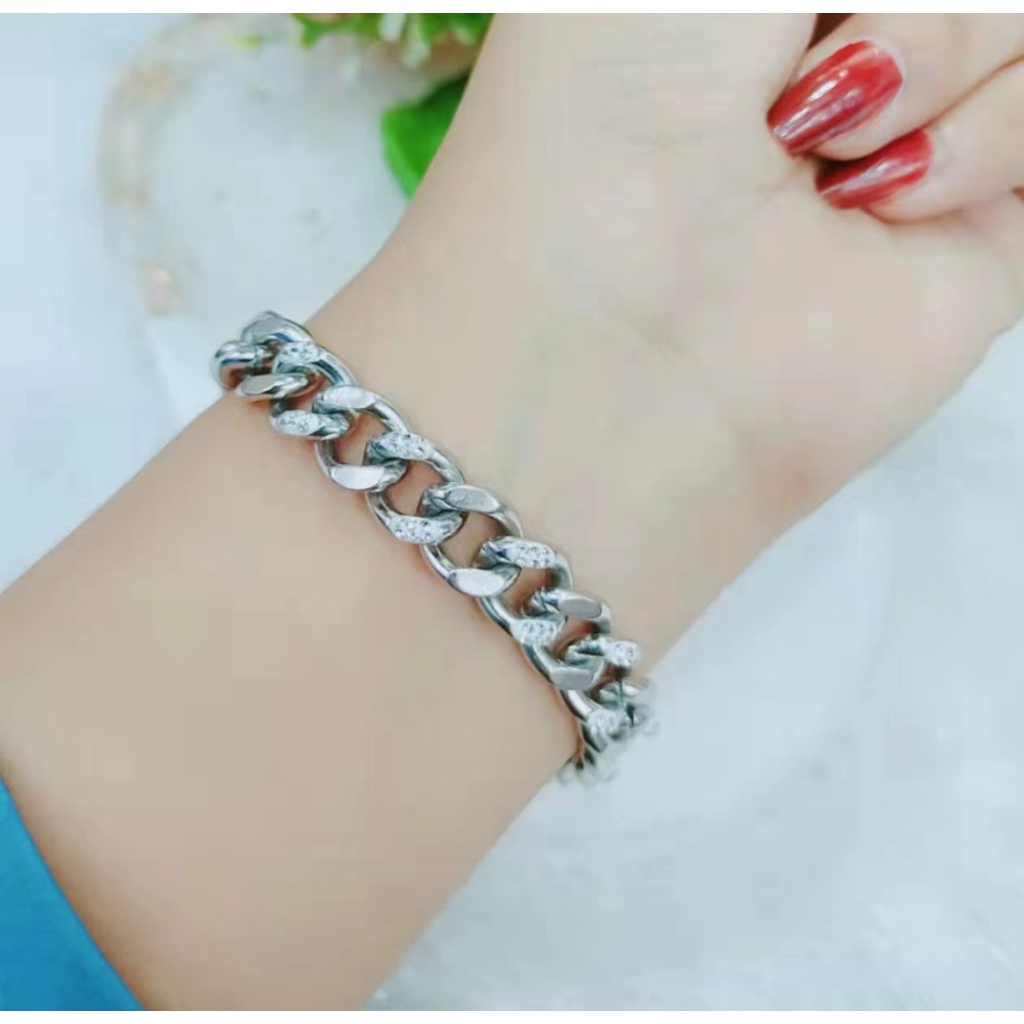 Gelang Titanium Rantai Mata Full Perhiasan Fashion L003