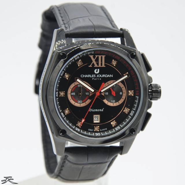 Jam Tangan Pria Charles Jourdan CJ 1010 Diamond Leather Original Murah