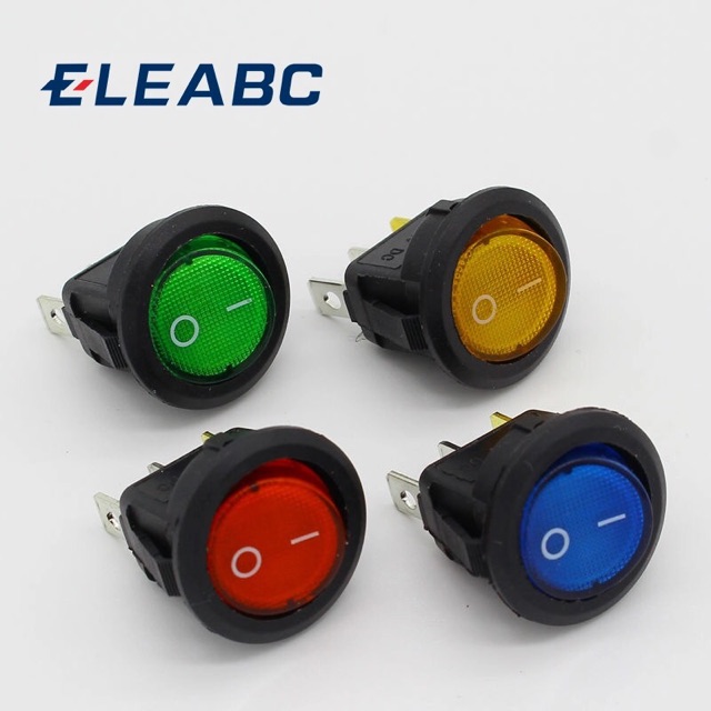Saklar 220V Round Rocker Dot Boat LED Light Toggle Switch SPST ON/OFF