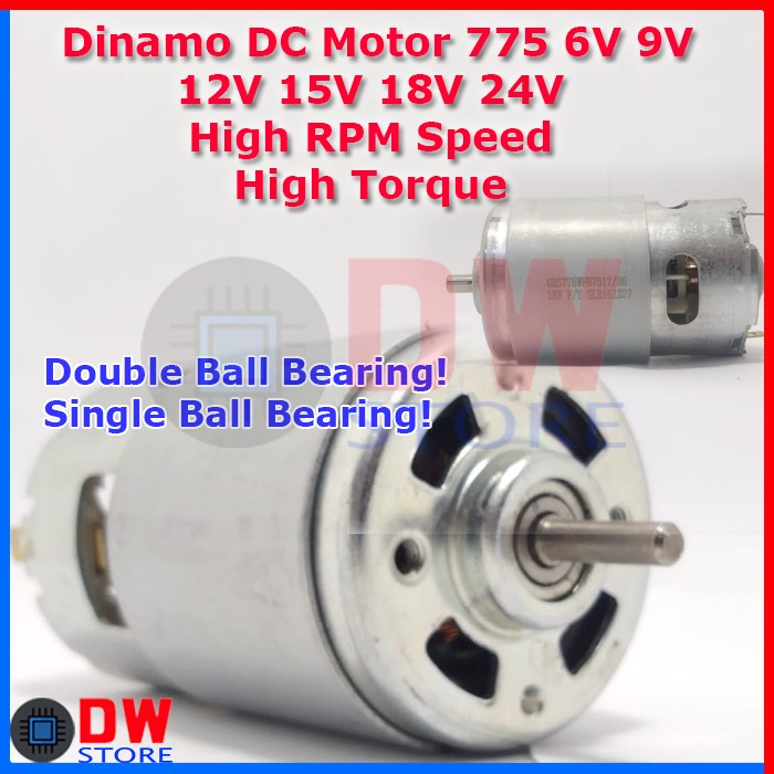 Dinamo DC Motor RS-775 775 6V 9V 12V 15V 18V 24V 36V High Speed Torque