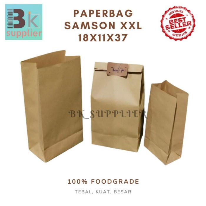

(TERLARIS) [TERLARIS| PAPERBAG COKLAT JUMBO 50PCS / KANTONG KERTAS BESAR /