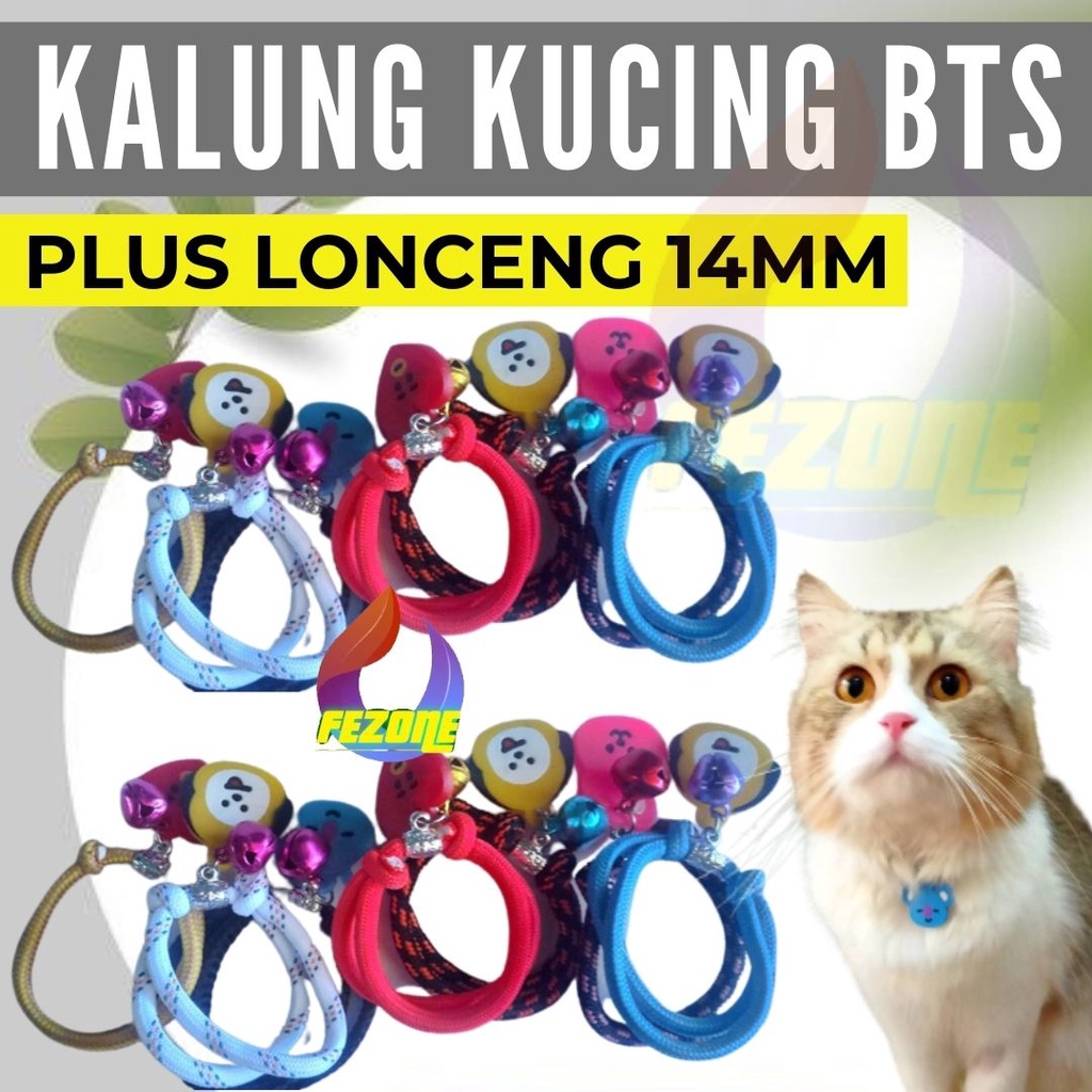 Kalung Kucing Lucu BTS /Kalung Lonceng Karakter/ Kalung Murah/Kalung Kucing Lucu / Kalung Kucing Lonceng Karakter FEZONE