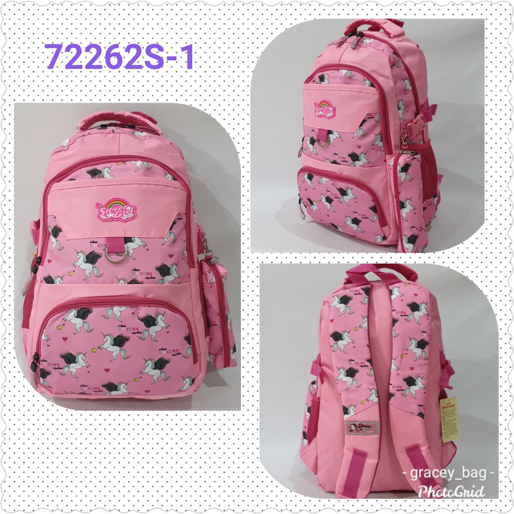 GB-72262S Tas Ransel Anak Perempuan / Remaja Silvergirl Unicorn