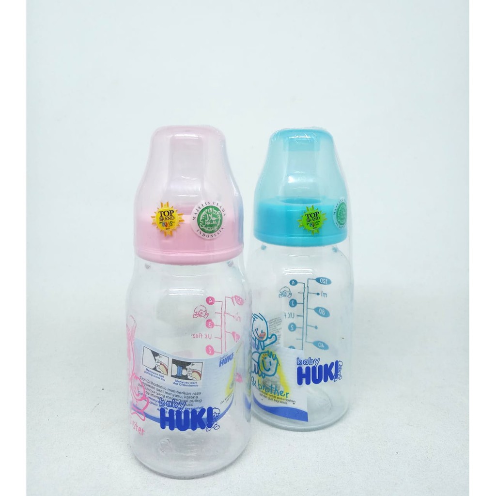 Huki Botol Susu Standar 60ml, 120ml, 240ml Gepeng Perlengakapan Makan Bayi