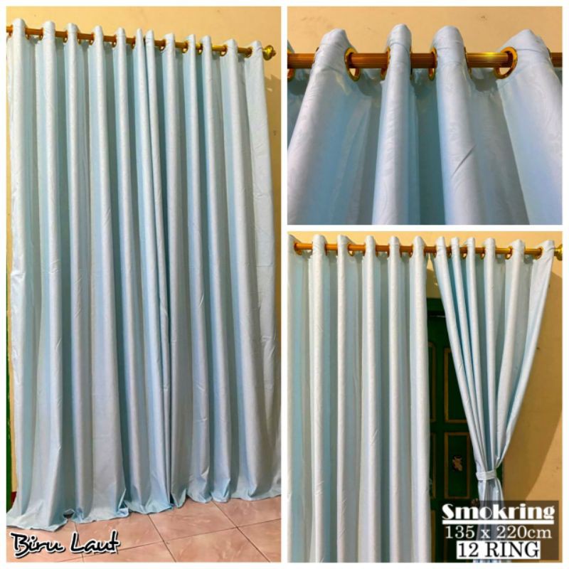 Murah Gorden Hordeng Korden Ring Embos Biru Laut