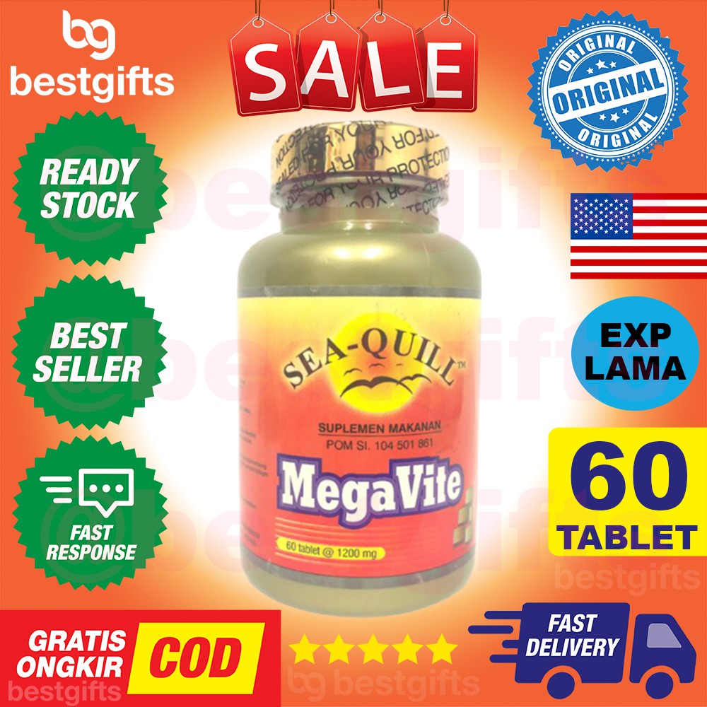 SEA-QUILL SEAQUILL SEA QUILL MEGAVITE MEGA VITE IRON FREE STAMINA ENERGI DAYA TAHAN TUBUH 60 TABLET