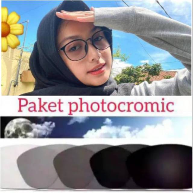 Paket frame+lensa photocromic | frame 2124 kacamata kotak oval