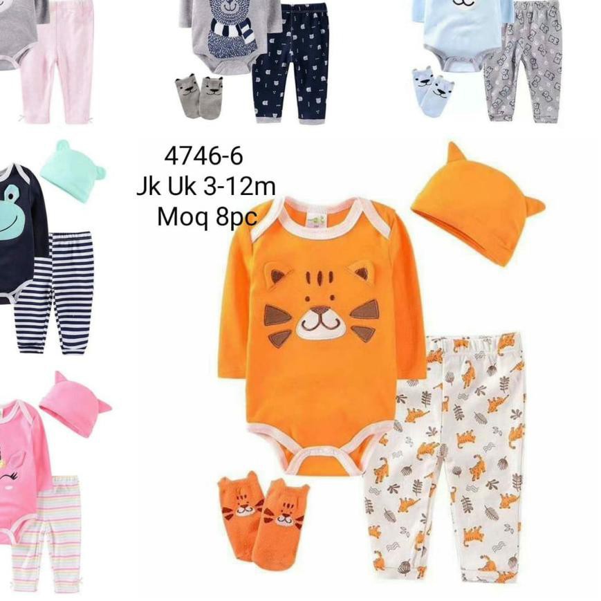 carterlove bk set 4in1 kode 4746/baju set jumper