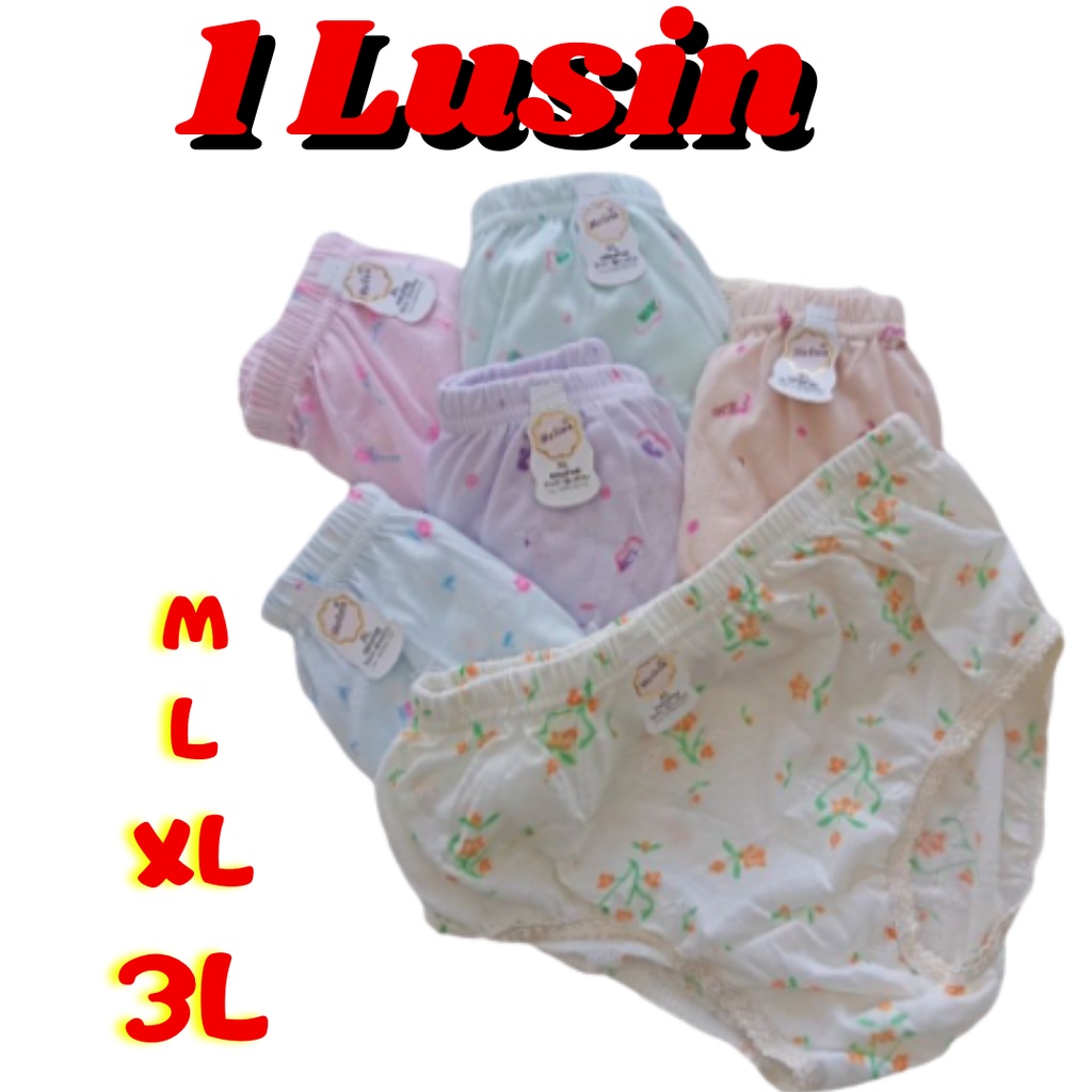 CELANA DALAM WANITA JUMBO/CELANA DALEM WANITA JUMBO/CD WANITA  CAWET JUMBO LUSINAN 1 LUSIN 12 PCS XL