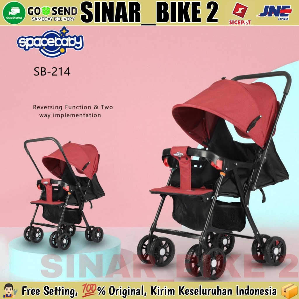 Baby Stroller SPACEBABY SB-214 Bisa Dua Arah &amp; SB-204 Kereta Dorong Anak Bayi Bisa Rebahan