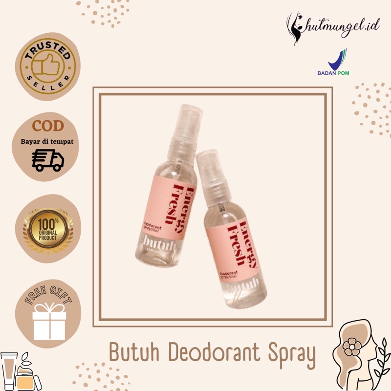 [BPOM] BUTUH DEODORANT SPRAY ENERGY FRESH STAY 24hours / BUTUH DEO TERMURAH
